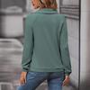 2025 Autumn Women's Solid Color Irregular Lapel Hoodie - European & American Style