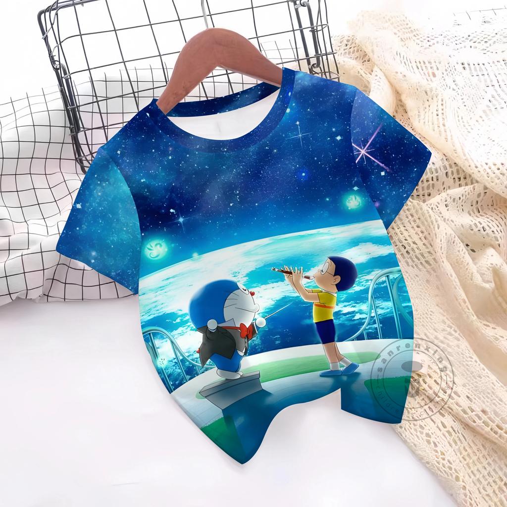 Summer Doraemon 3D Printe Children's Tops Teenagers From T-Shirts For Boys Girls Kids Clothes Short Sleeve