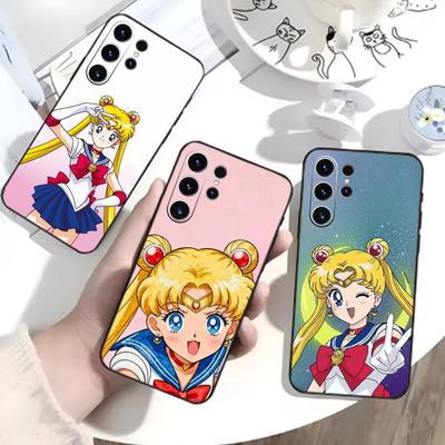 Cartoon K-Sailor Moon Phone Case For Samsung S26,S25,S24,S23,S22,S21,S20,S30,Ultra,Plus,Fe,Note,5G Black Cover