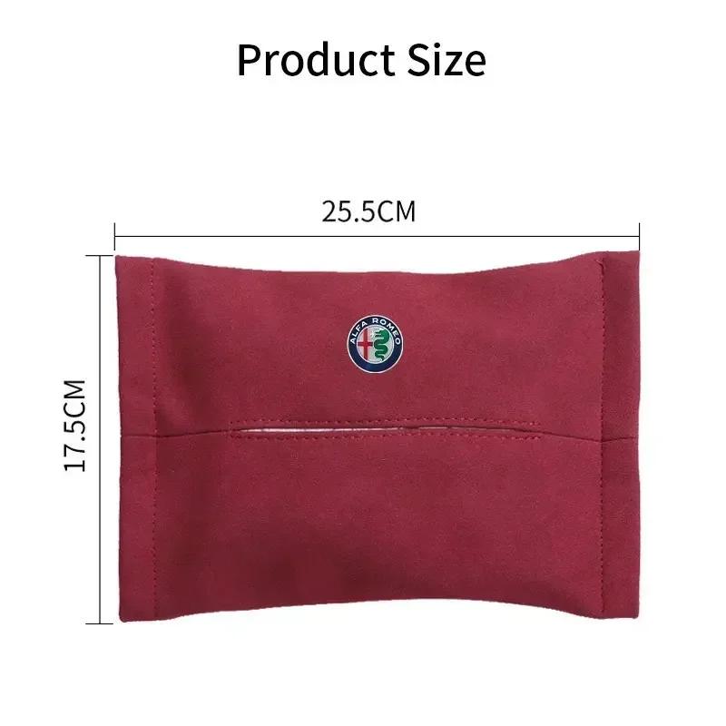 Car Tissue Box Sun Visor Seat Back Hanging Bag Accessories For Alfa Romeo Giulia Giulietta 156 159 147 Mito Stelvio Sportiva GT Khg156