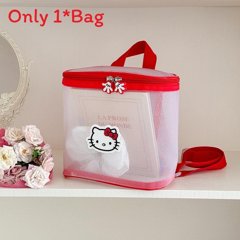 Hello Kitty Cat Pattern Transparent Kids Backpack With Breathable Pu Material For Kindergarten Children