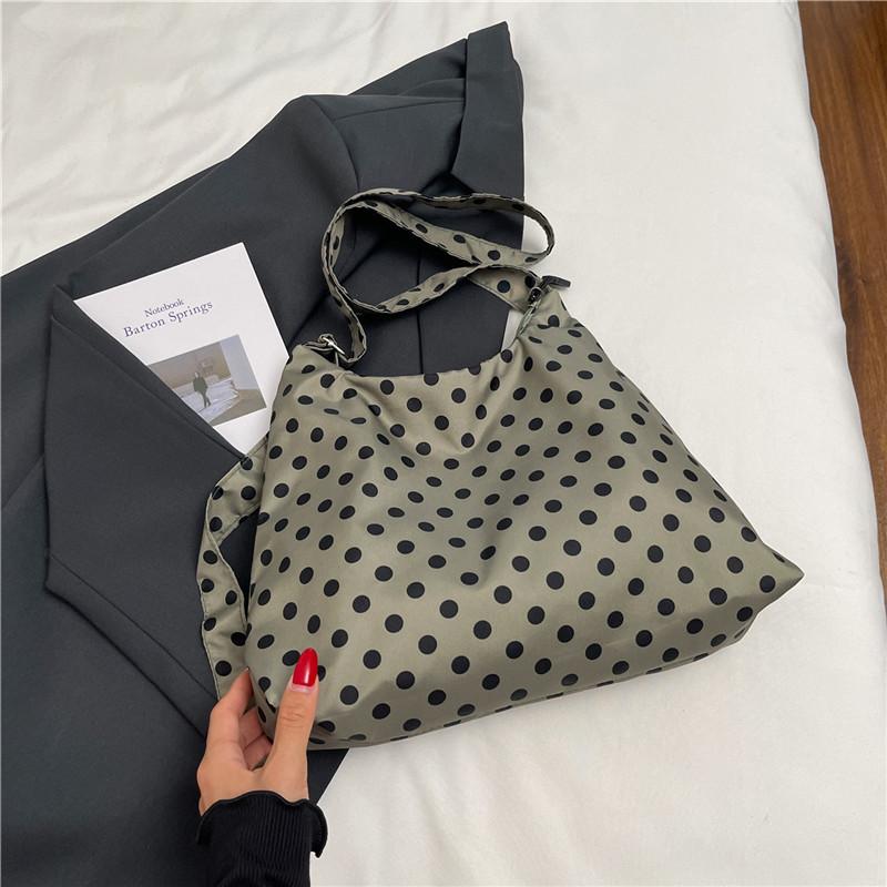 

Повседневная женская сумка-мессенджер с принтом в горошек, большой вместимости, простая, для поездок, модная, с персонализированным плечевым тоутом зелёный