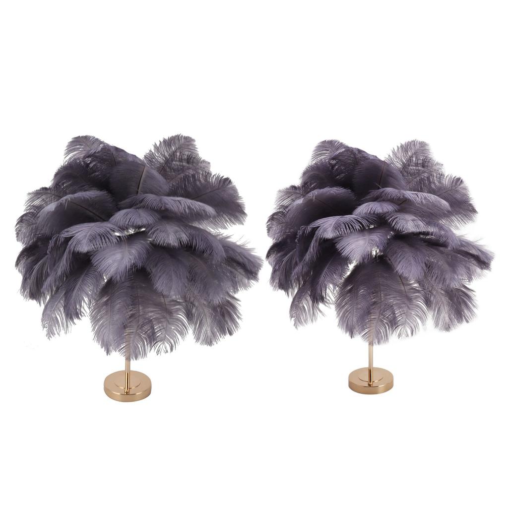Feather Table Lamp 3 Color Dimmable Touch Switch USB Plug In Romantic Modern Decorative Bedside