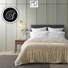 Koc dwustronny 200x220 cm pled 2w1 pluszowy 420g/m² narzuta na łóżko beżowy MORE&DECO