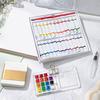Mini Watercolor Paint Box Pocket Artist Travel Set 8/15-Color Palette Walnut Wood Metal Clip Portable Watercolor Pen