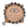 Natural Stone Bead Bracelet with Vintage Evil Eye Pendant, Versatile Hand Jewelry