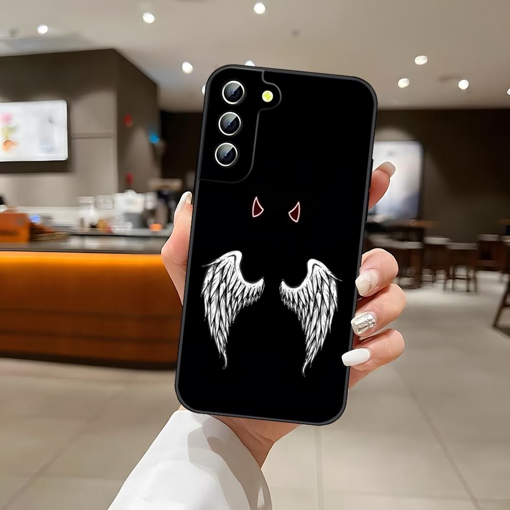 Black Angel Death Demon Phone Case For Samsung S24 Ultra S22 S23 S25 S20 Fe S21 Plus A54 A34 A16 A53 Back Cover