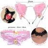 Orirya Anal Plug Tail Nipple Clip with Bell Cat Ears Headband Ribbon Choker Maid Costume Gag Anal Plug Cat Tail Cosplay Adult Toys for Women Adult