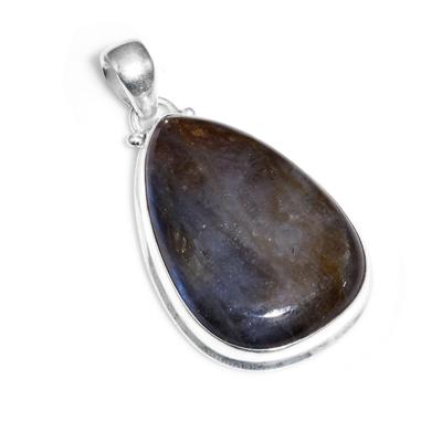 Pietra preziosa naturale di Labradorite Ciondolo fatto a mano Gioielli 1.77" Argento Sterling Massiccio Per Donne & Ragazze
