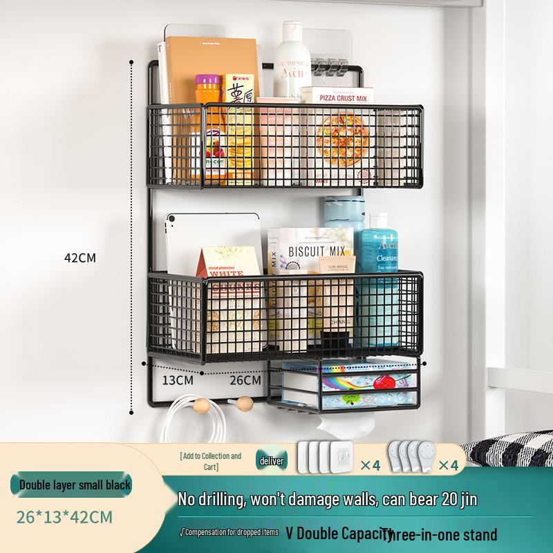 Punch-free Wall Shelf: Bedside Storage for Dorms & Bunks