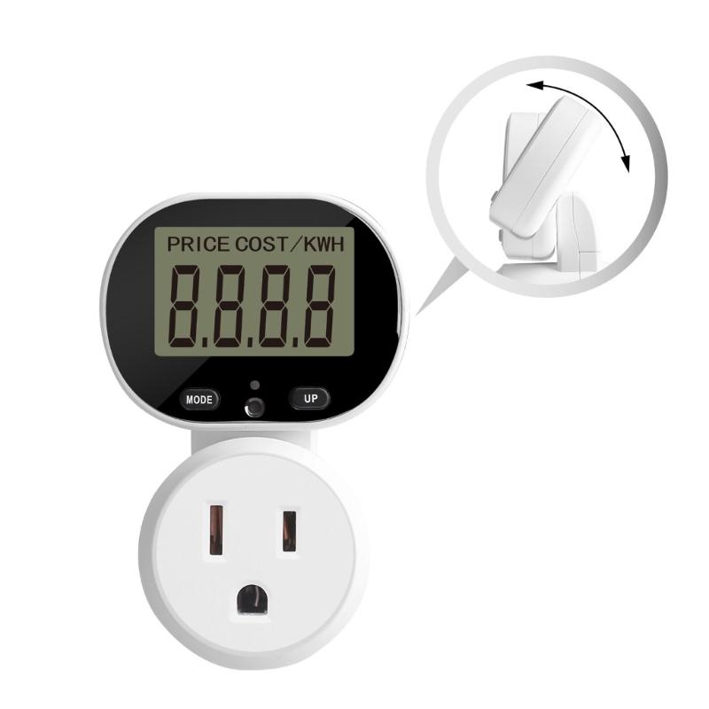 Adjustable Display Electricity Monitor Sockets US Compatible Featuring Smarted Billing and Energy Consumption Trackings