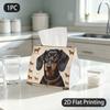 1pc Tissue Box, Retro Style Dachshund Bone Cute Vibe Pattern, 2D Flat Printing, Lightweight, Strong And Firm, Napkin Box, for Dining Table