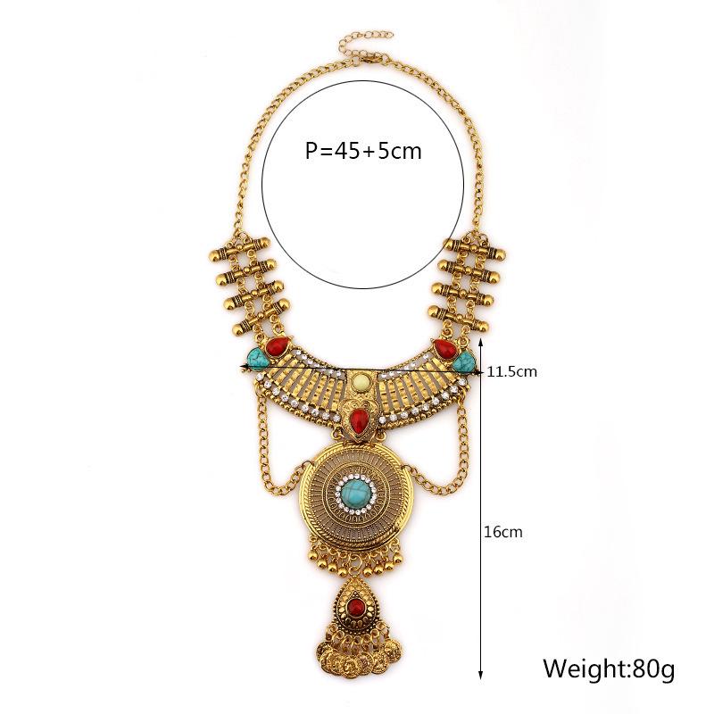 

Богемное этническое модное ожерелье из сплава с инкрустацией бирюзой, с дизайном крыла и кисточки