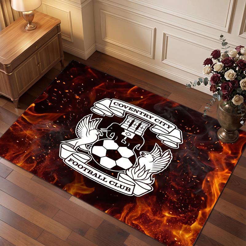 Tappeto in Velluto di Cristallo con Stampa del Coventry City Football, Comodo Assorbente d'Acqua Antiscivolo Tappeto per Pavimenti Interni