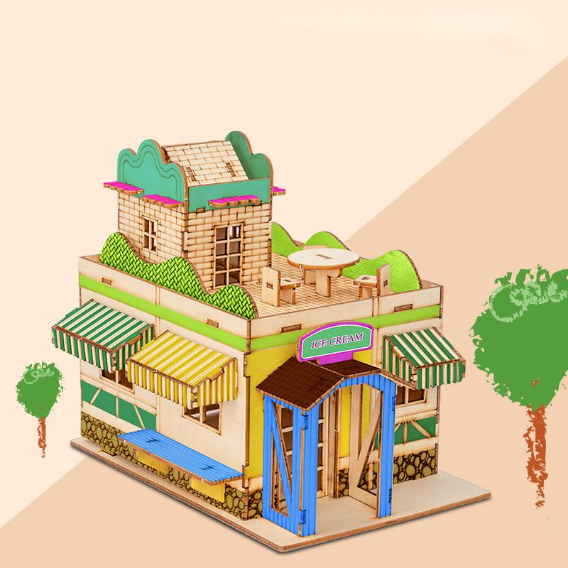 1:Casă Prefabricată din Lemn, Model Kit de Asamblare DIY, Constructor din Lemn, Materiale de Arhitectură, Scara 1:50