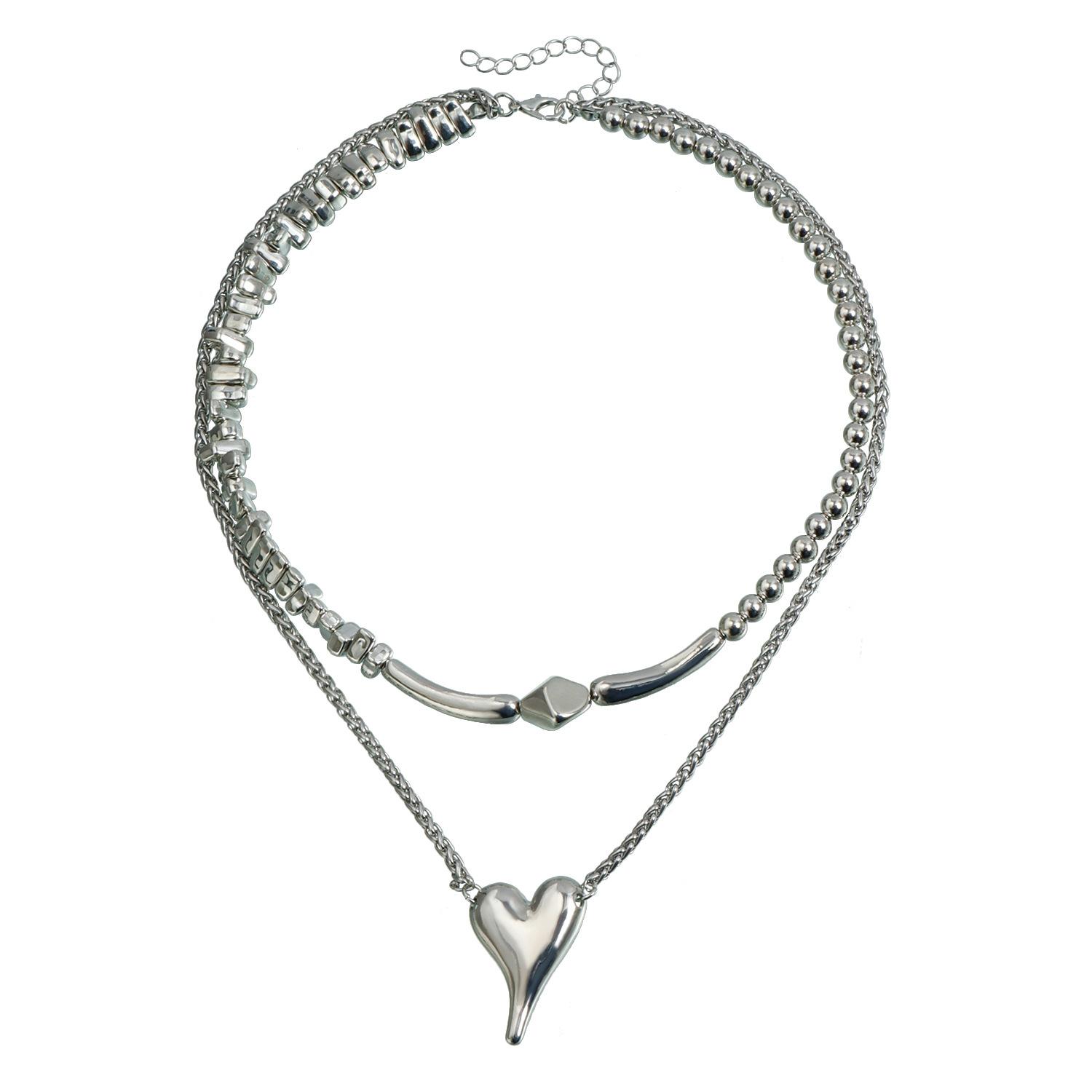 Irregular CCB beaded special-shaped love necklace ins simple wind necklace