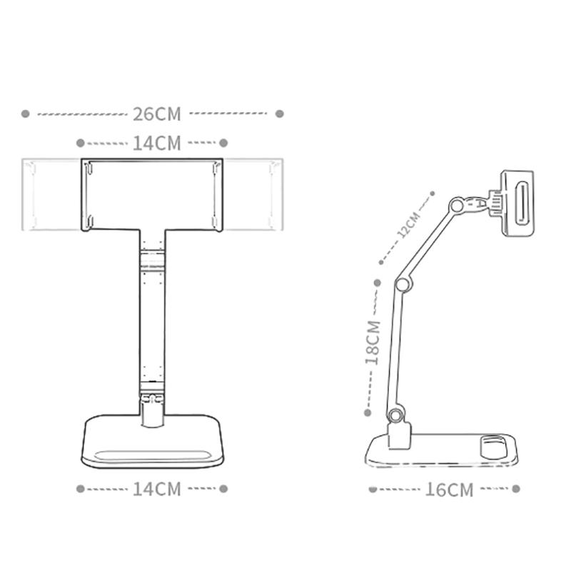 Bærbar skjerm Skrivebordsholder metallstativ 16 tommers universell utvidbar skjermbase Vesa-feste Ekstern vertikal skjermutvidelse