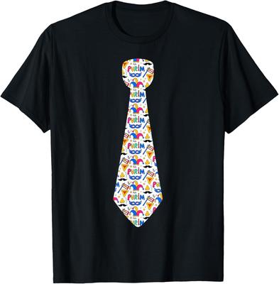 Purim Neck Tie Jewish Holiday Novelty Costume T-Shirt