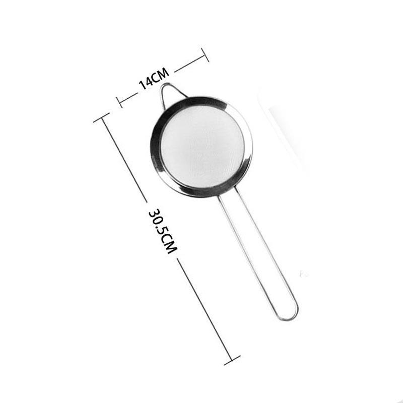 304 Stainless Steel Flour Sieve & Oil Strainer with Handle - Fine 60 Mesh Skimmer and Thickened Wide Edge Ladle