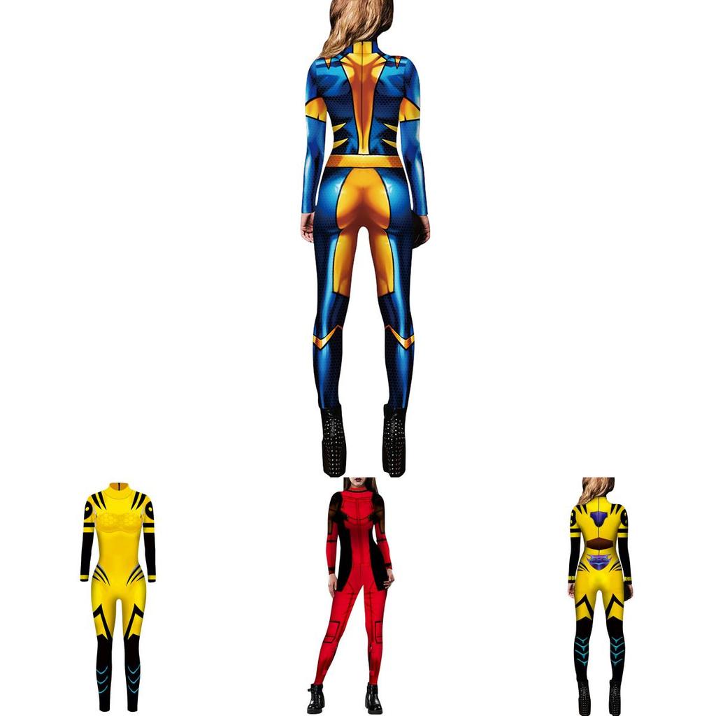 Exquisites X-Men Mystique Damen Catsuit Jumpsuit 3D Gedrucktes Cosplay Kostüm