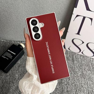 Luxury Business Sle Electroplated Plain Leather Phone Case for Samsung Galaxy Z Fold 7 6 5 4 3 Skin Feel Shockproof Protection Cover