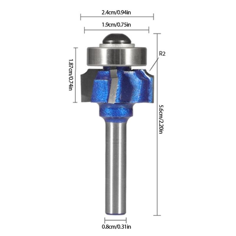 Pack of 3 Router Bit Set Including 3 Size for Efficient Edges Rounding In Furniture and Decorative Woodworking Projects