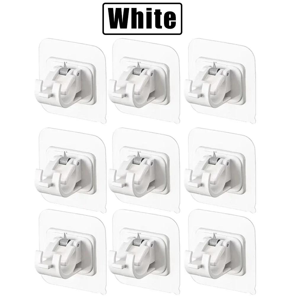 12/6/2τμχ Άγκιστρα Στηρίγματα Ράγας Κουρτίνας Αυτοκόλλητα Καρφιά Τοίχου Χωρίς Τρύπες Κλιπ Στήριξης Ράγας Ρυθμιζόμενος Κάτοχος Κρέμασης Αποθήκευσης Ντους