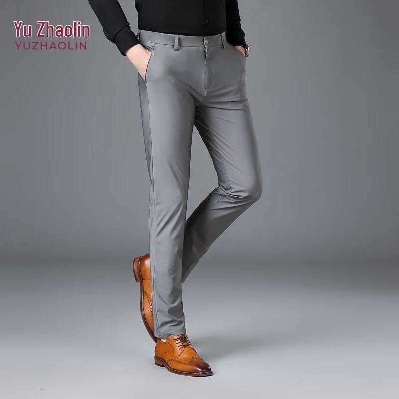 YUZHAOLIN Men s Lightweight Quick-Dry Straight-Leg Casual Pants 33 серый