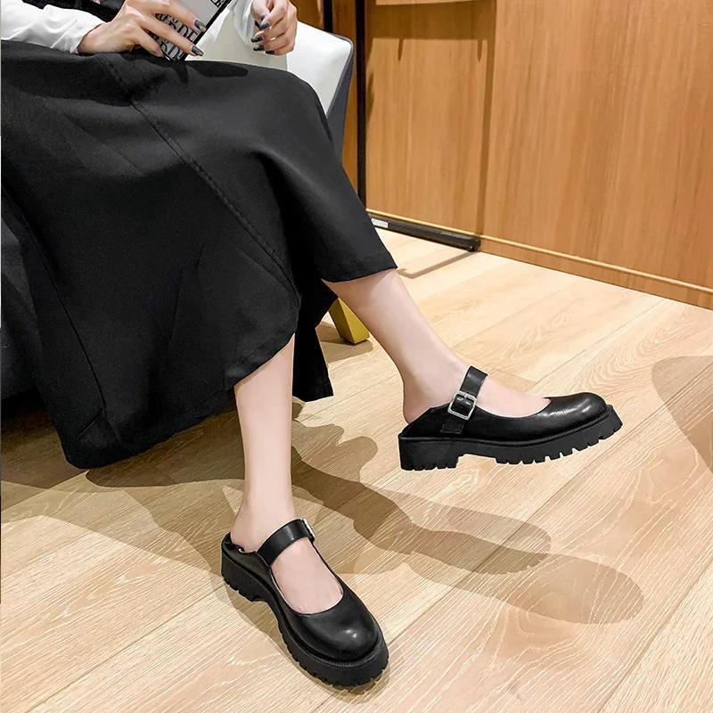 

Модная обувь Лолита Женская Японский стиль Мэри Джейн Винтаж Девушки Высокий каблук Платформа Студентка Таконы Женские Escarpins Chaussures 41 чёрный