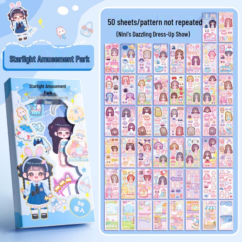 Princess Dress-Up Sticker Set for Girls - Cute Cartoon Themed Stickers