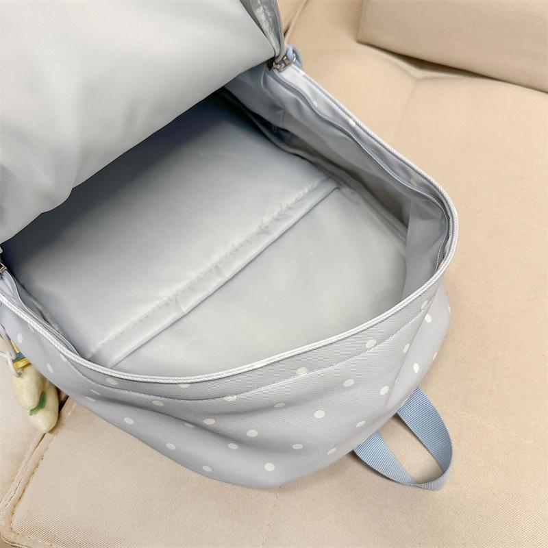 Lightweight Student Schoolbag Dot Print Commuter Backpack