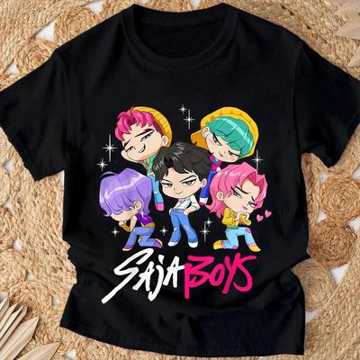 Nowy Film 2025 KPop Łowcy Demonów Kreskówkowy T-shirt Letni Krótki Rękaw Koszulka na Co dzień Luźna Damska i Męska Top z Nadrukiem Graficznym