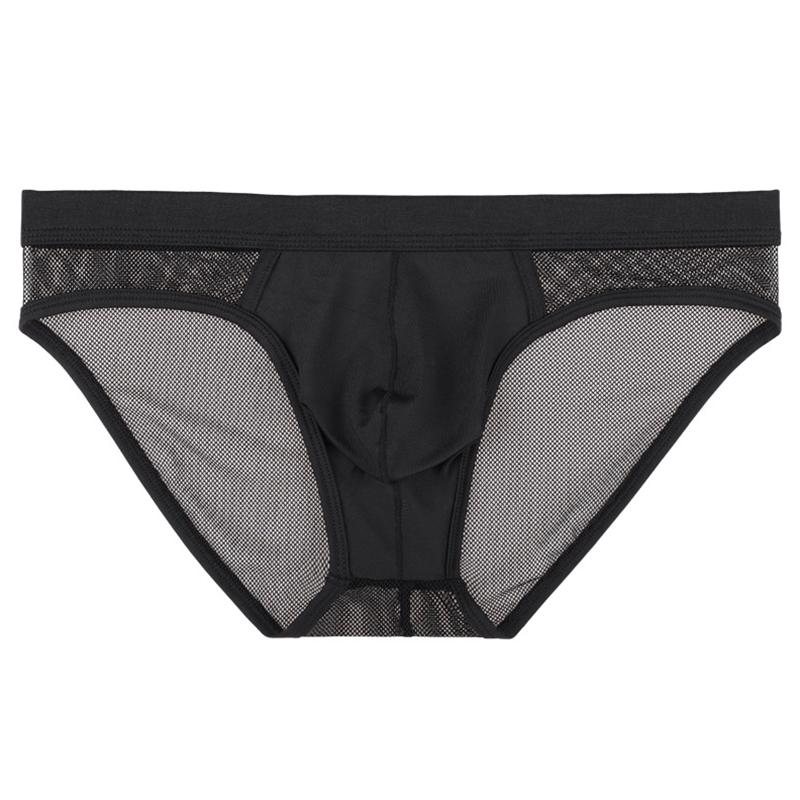 1Pc Low Waist Lingerie Acrylic Fiber Panties Men's Sexy U Pouch Underwear Briefs