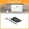 Placa de Expansão PCIe USB 3.0 com Quatro Portas para Transferência de Dados de Computador de Mesa
