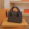 Fashion Square Small Top-handle Bags Casual Tote PU Leather Plaid Crossbody Shoulder Bag Women Handbags For Daily Used And Gift