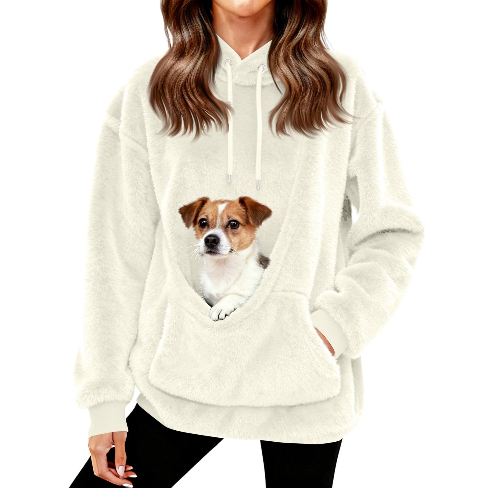 Damenmode Täglich Lässig Kapuzenpullover Langarm Oberteil L weiß