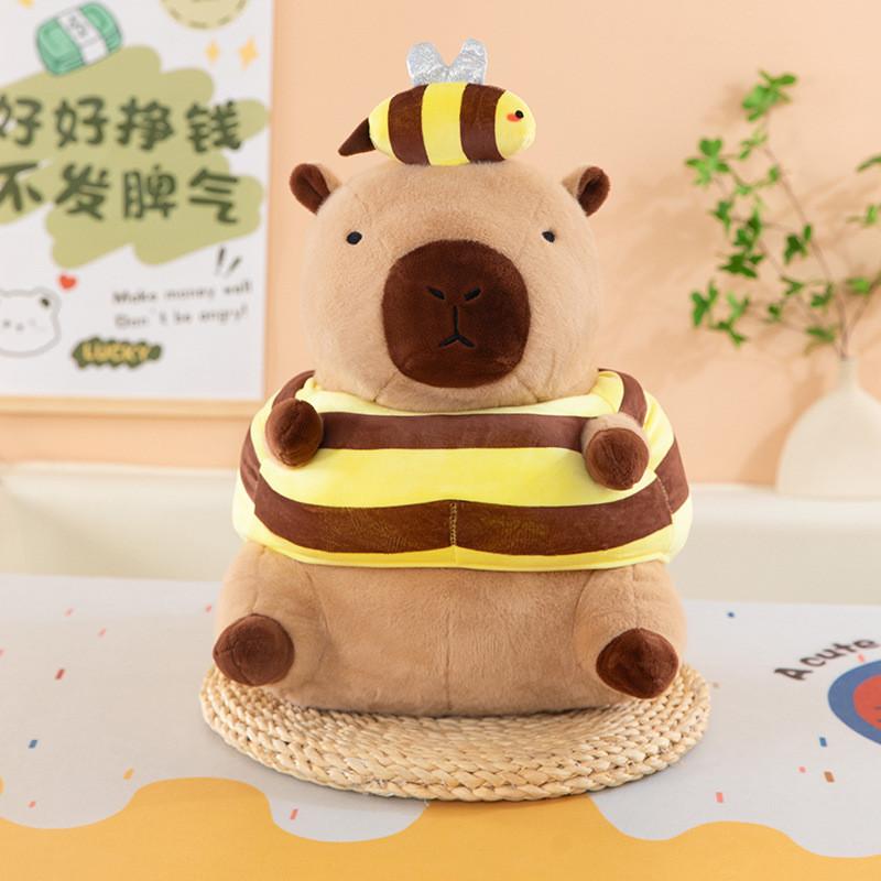 Cartoon Hamburger Capybara Plush Toy With Short Pile Velvet For Kids Birthday Gift
