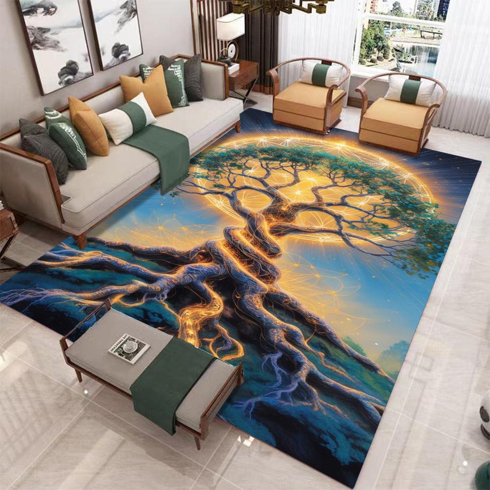 

2D Фентезійне Життя Дерево Килимок Природи Візерунок Килим для Вітальні з Містичним Лісовим Дизайном Домашній Декор Килими для Спальні 80x120cm
