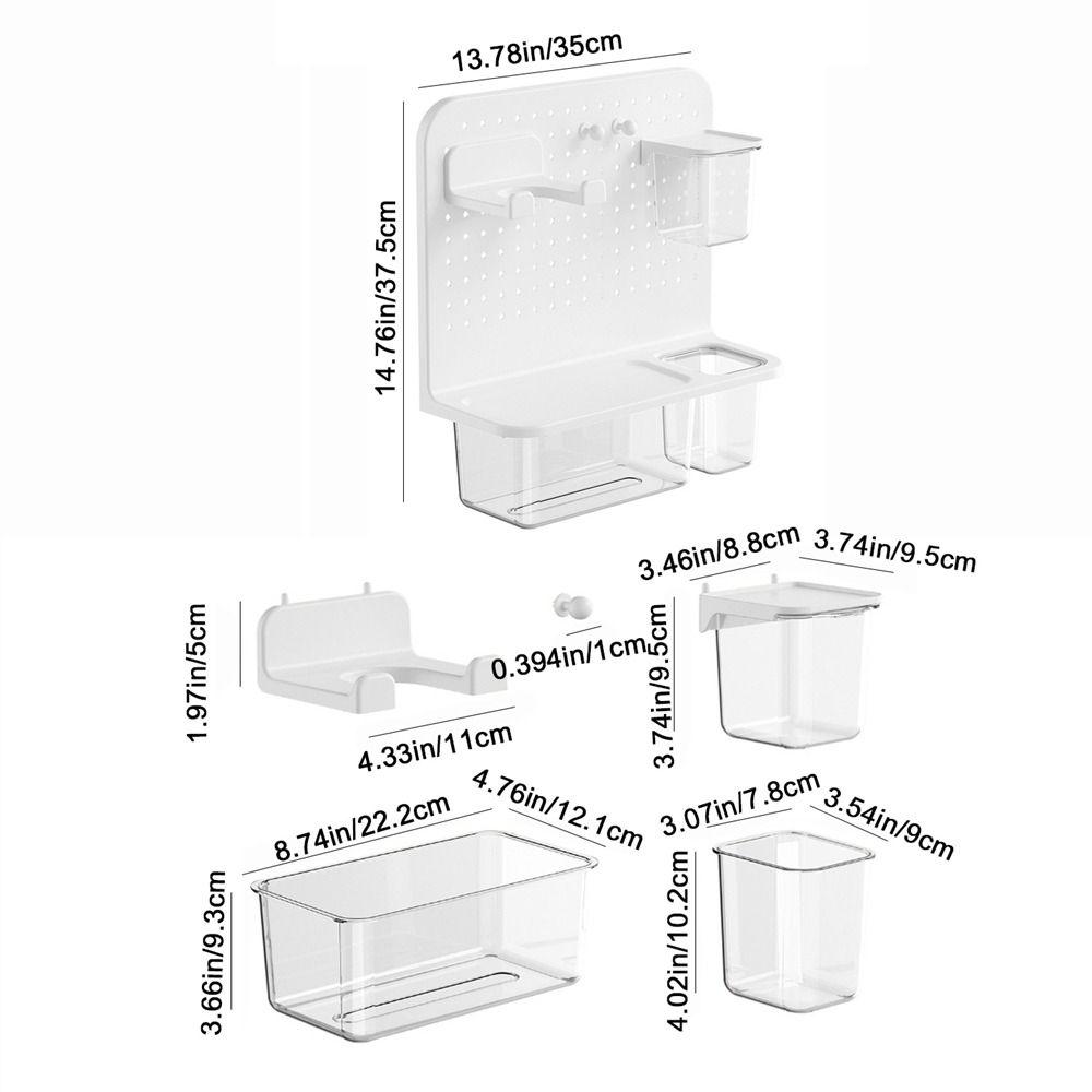 Wall Mounted Wash Face Tissue Box Punch Free Pegboard Organizer Key Tissue Holder  Bathroom
