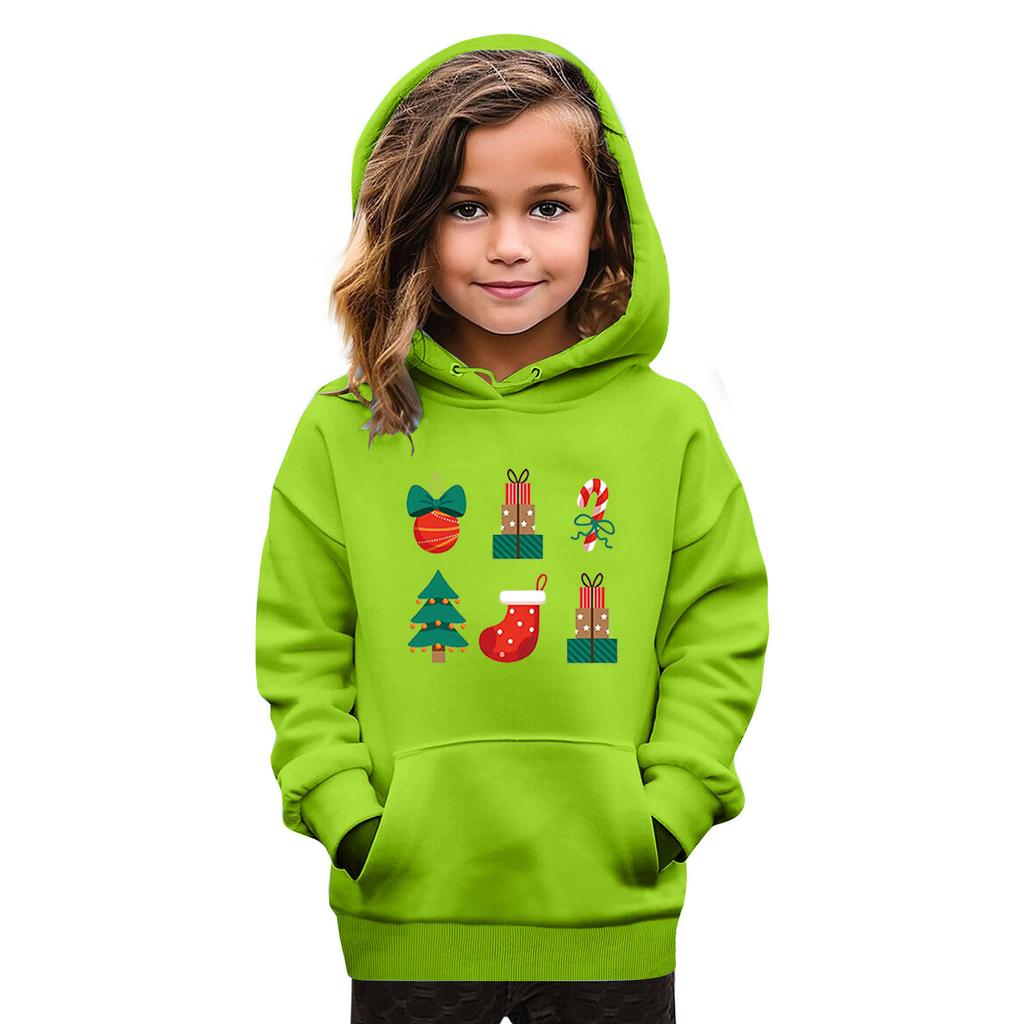 Gensere for tenåringsjenter Hettegensere Langermet Genser med snøring Søt Oversized hettegenser Juledag