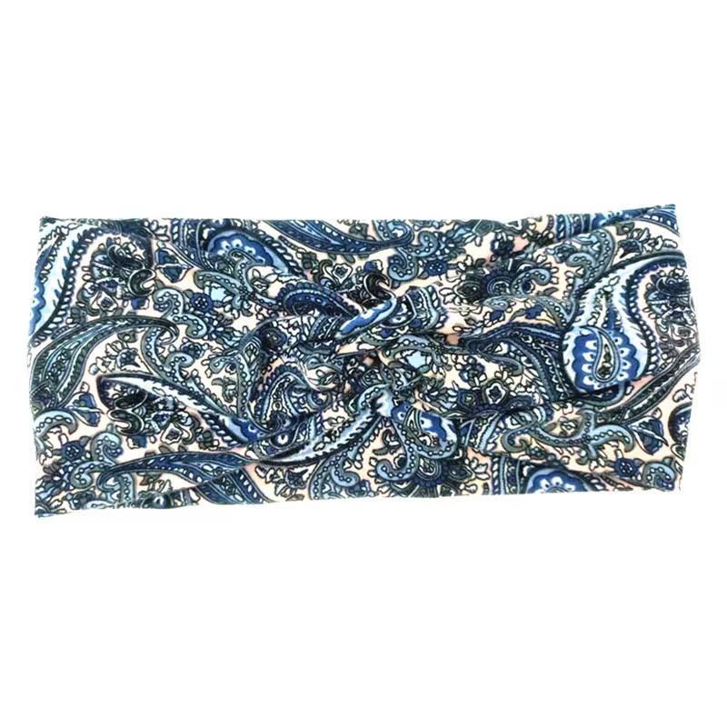 Paisley Cashew Flowers Hair Bands Pilates Elastic Yoga Headband Fitness Running Cycling Sweatband Turban Makeup Hair Hoop Makeup