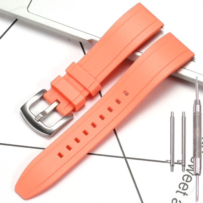 Dust-Free Rubber Waterproof Quick Release Watchband 20mm 22mm 24mm 26mm Black Silicone Strap for Seiko Omega Watch Accessories