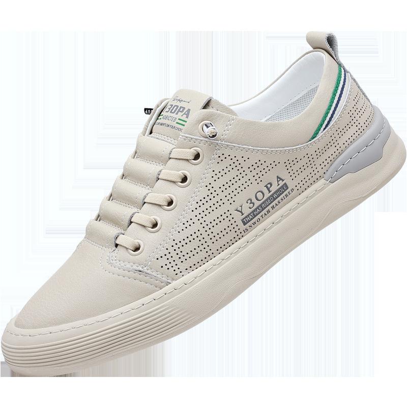 Summer new sandals hollow breathable men's sandals leather casual hole shoes white shoes a generation