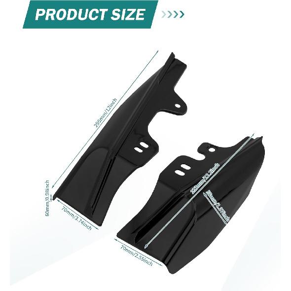 Motorcycle Air Deflector Heat Shield Fit for Harley Touring Road Glide Electra Glide Road King Street Glide 2001-2008 (Black)