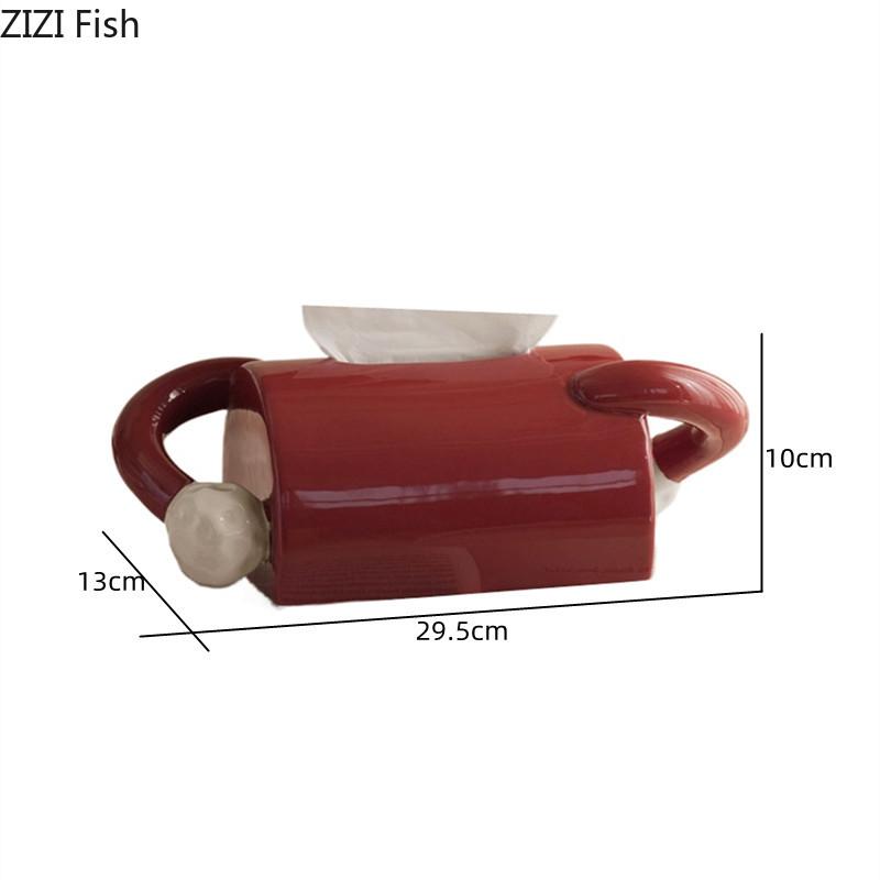 Abstrakte Keramik Taschentuchbox Desktop Taschentuch Aufbewahrungsbox Küche Servietten Taschentuchhalter Moderner Stil Heimdekorationszubehör