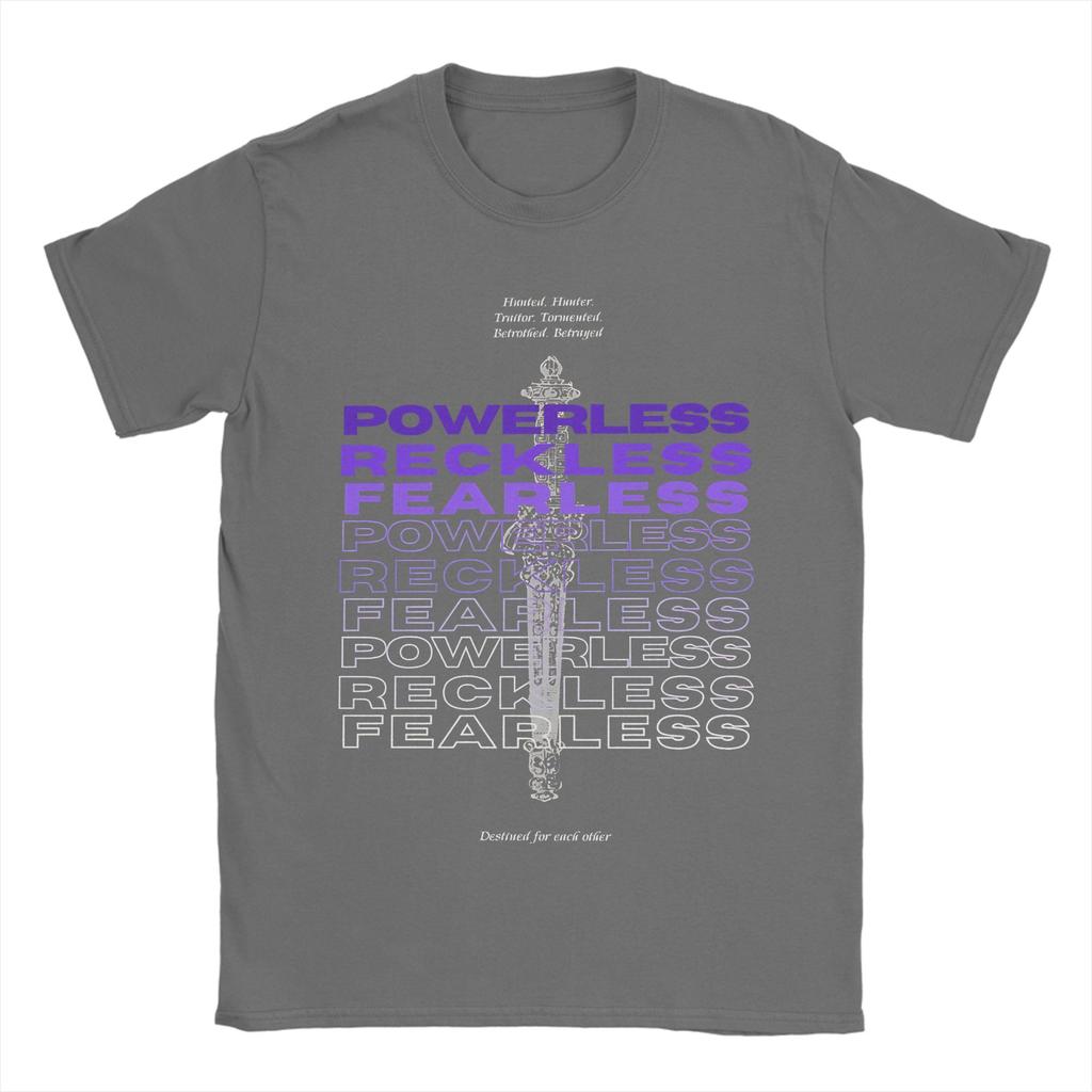 Unique Powerless Reckless Fearless  TShirts for Men Crew Neck 100 Cotton T Shirt Kai Azer Short Sleeve Tees Plus Size Tops