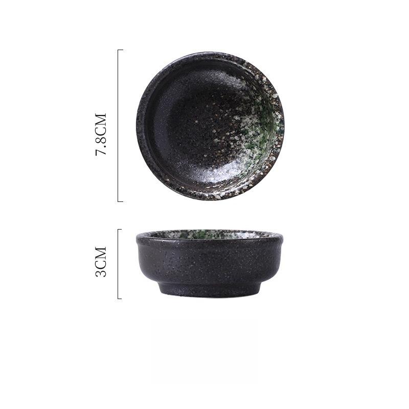 Japanese Style Round Ceramic Dipping Bowl Seasoning Dish for Soy Sauce Vinegar Snack Sushi