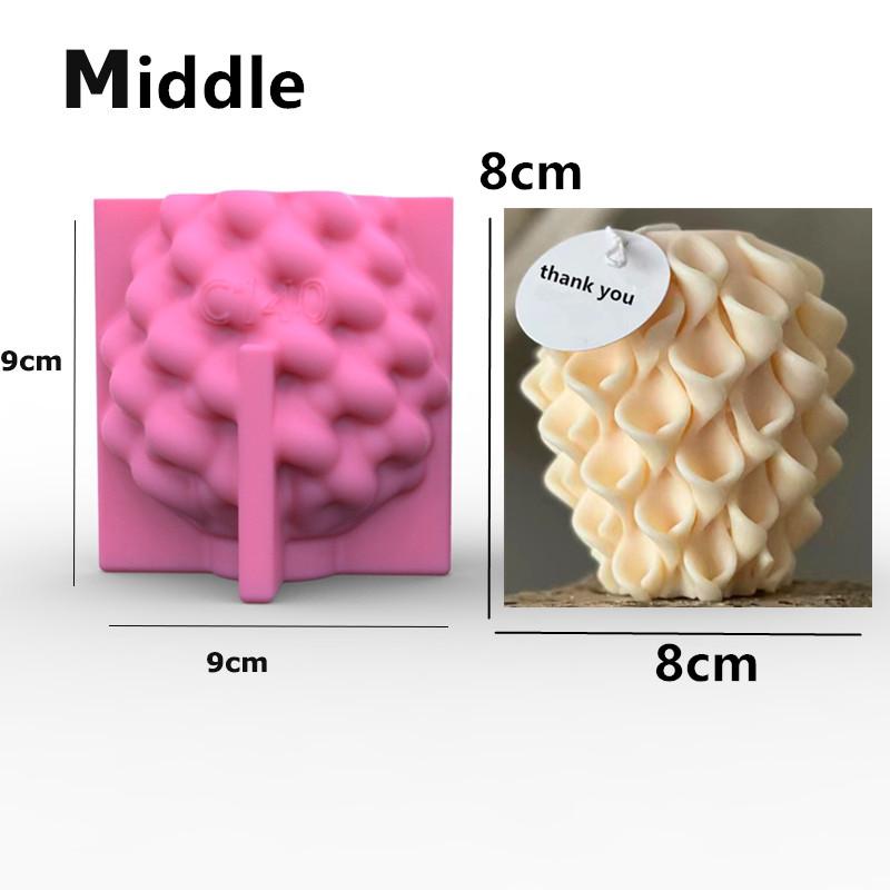 3D Pillar Swirl Candle Molds Wave Twirl Taper Spiral Silicone Mould Geometric Abstract Decorative Wavy Soy Wax Mold Clay Molds