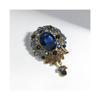 Ladies' Crystal Flower Brooch, Elegant Brooch, Jeweled with a Badge, Fashionable Brooch, Suitable for Weddings, Parties, Party Gifts, Blue.