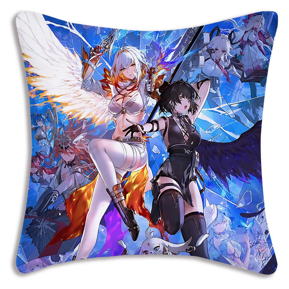 Game Wutherings W-Waves Pillow Covers Cartoon Sofa Decorative Home Double-sided Printing Short Plush Cute Cushion Cover